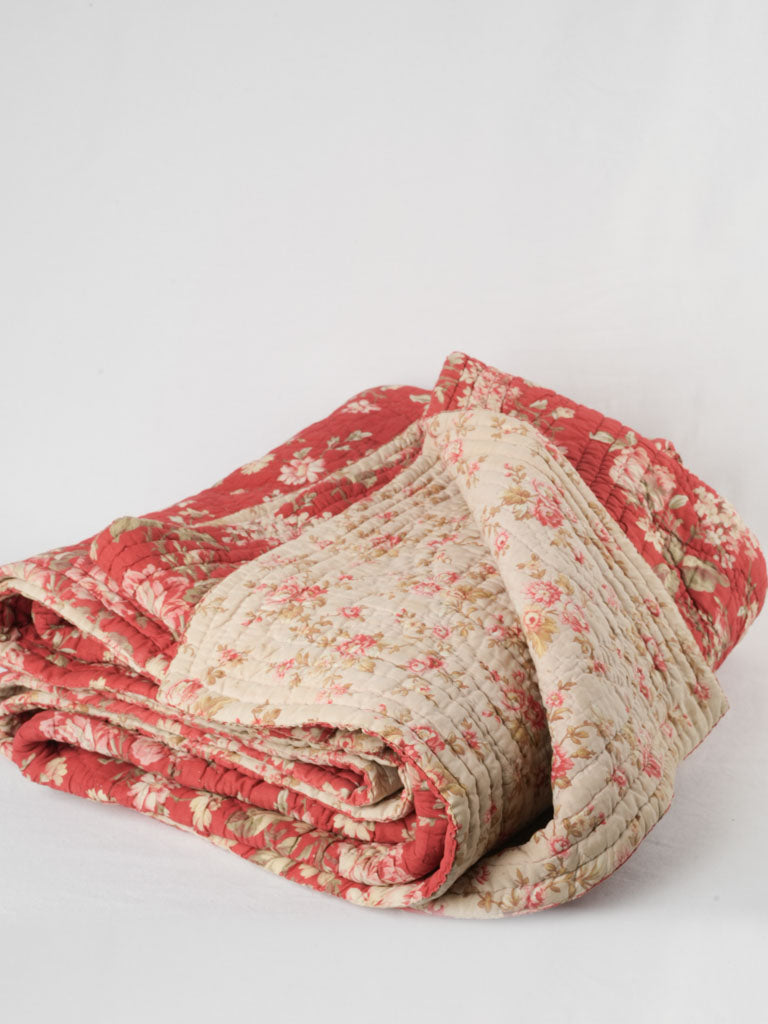 Vintage red Boutis quilt 