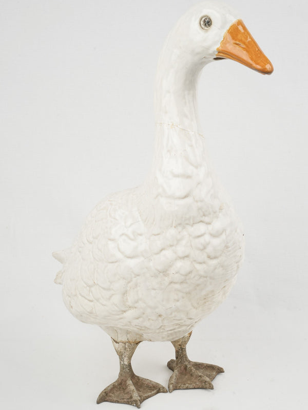 Early 20th-Century Bavent Ceramic Goose Sculpture, 19¾"