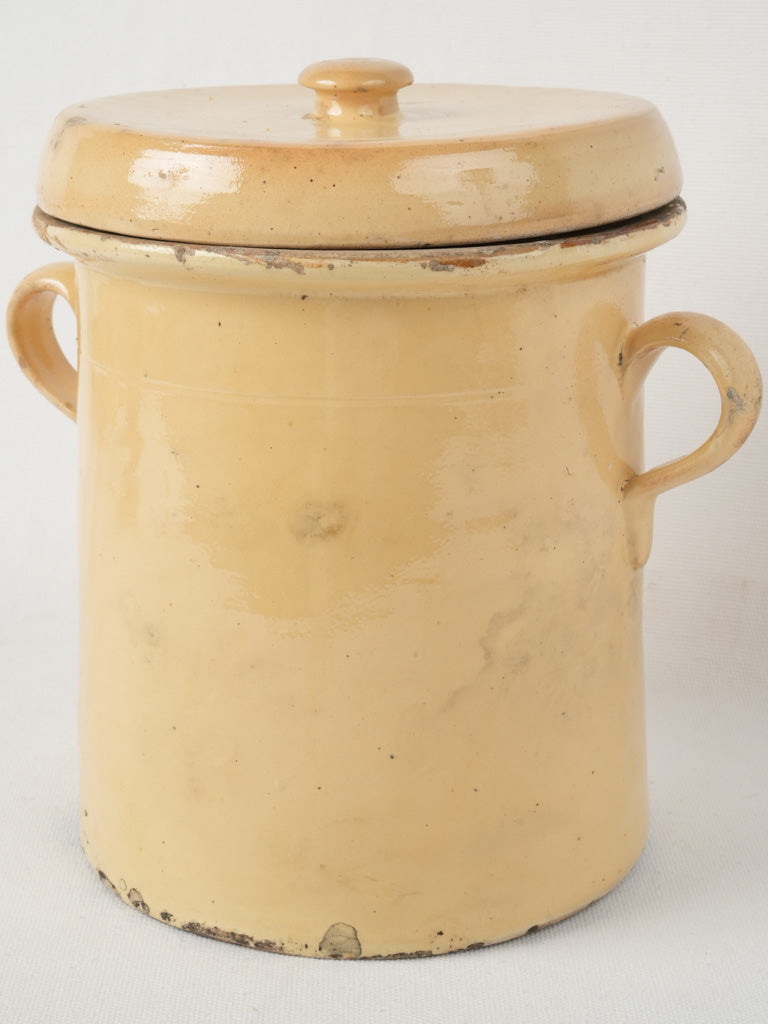 Pristine Antique French Ceramic Confit Pot