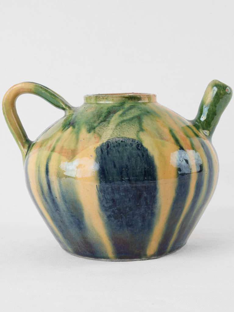 Vintage Provencal yellow-green water jug