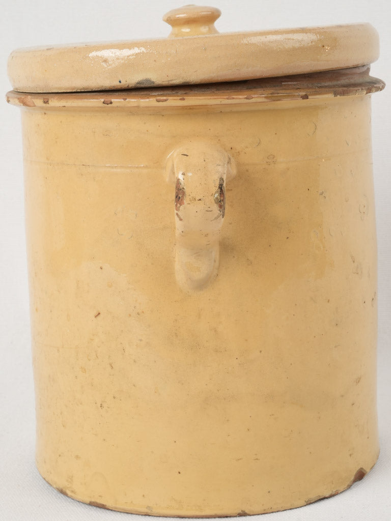 Rustic lidded Provencal confit jar