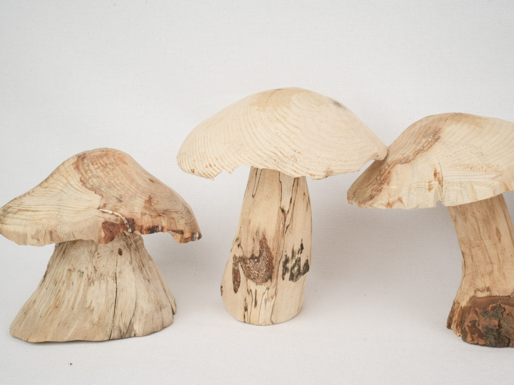 Hand-crafted Rustic Wood Mushrooms