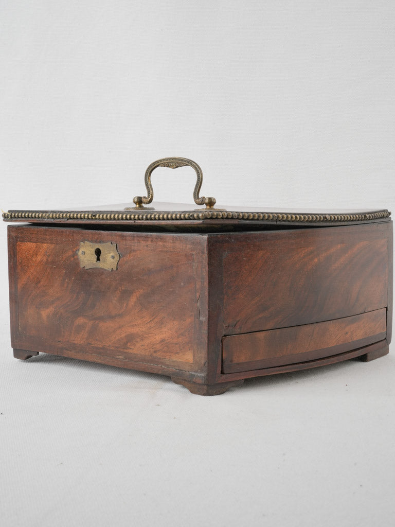 Antique wooden marquetry with key box 