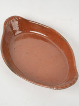 Antique French chocolate brown glaze oven dish