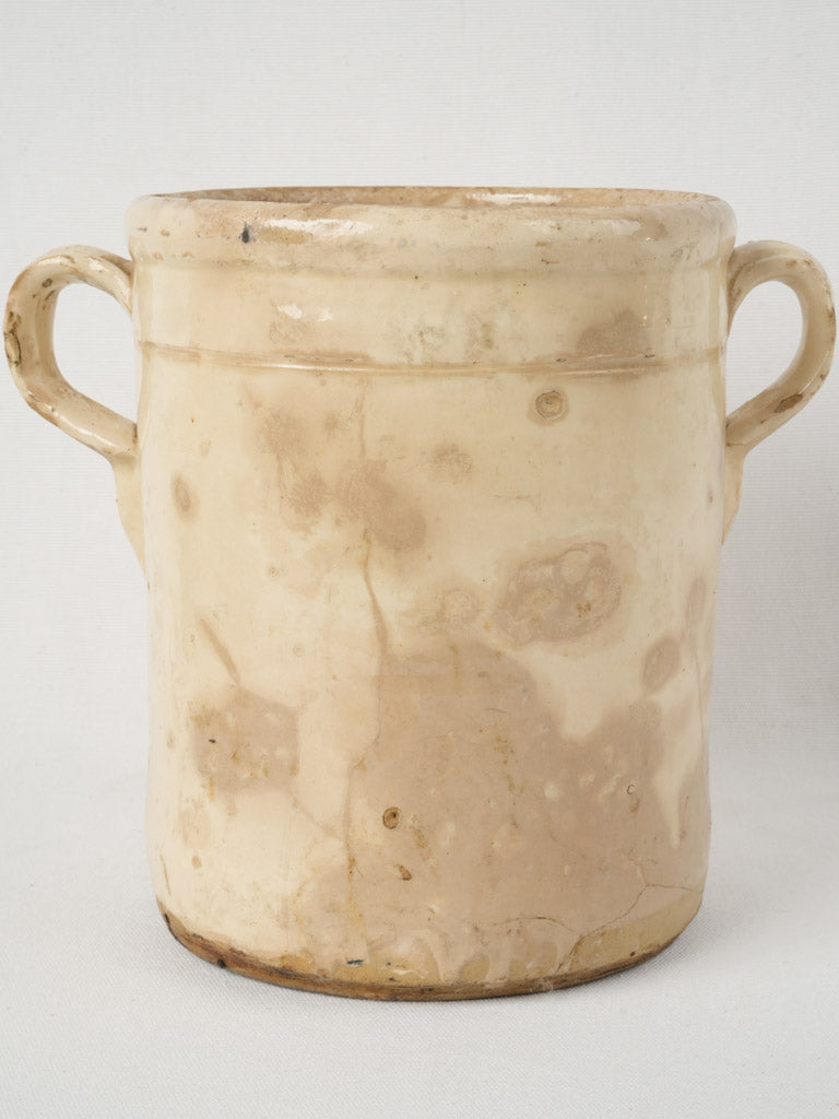 Elegant cream-glazed Italian ceramic pot