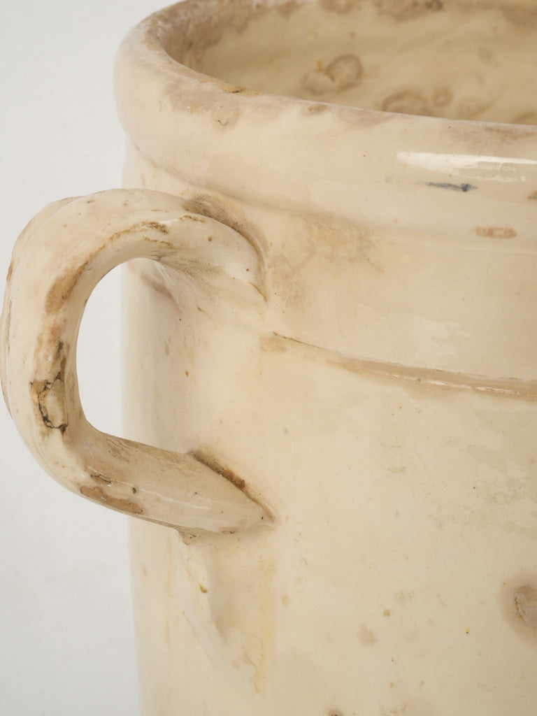 19th-century Italian cream glazed anchovy pot