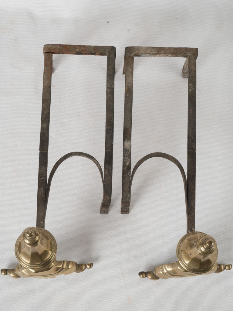 Classic French goldinish bronze andirons