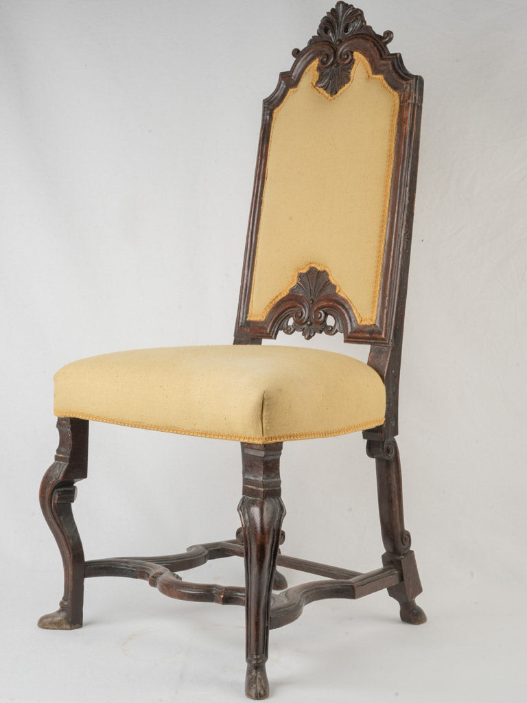 Elegant Baroque walnut high-back chair  