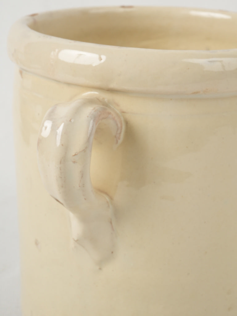 Antique, Italian, Creamy White Anchovy Pot