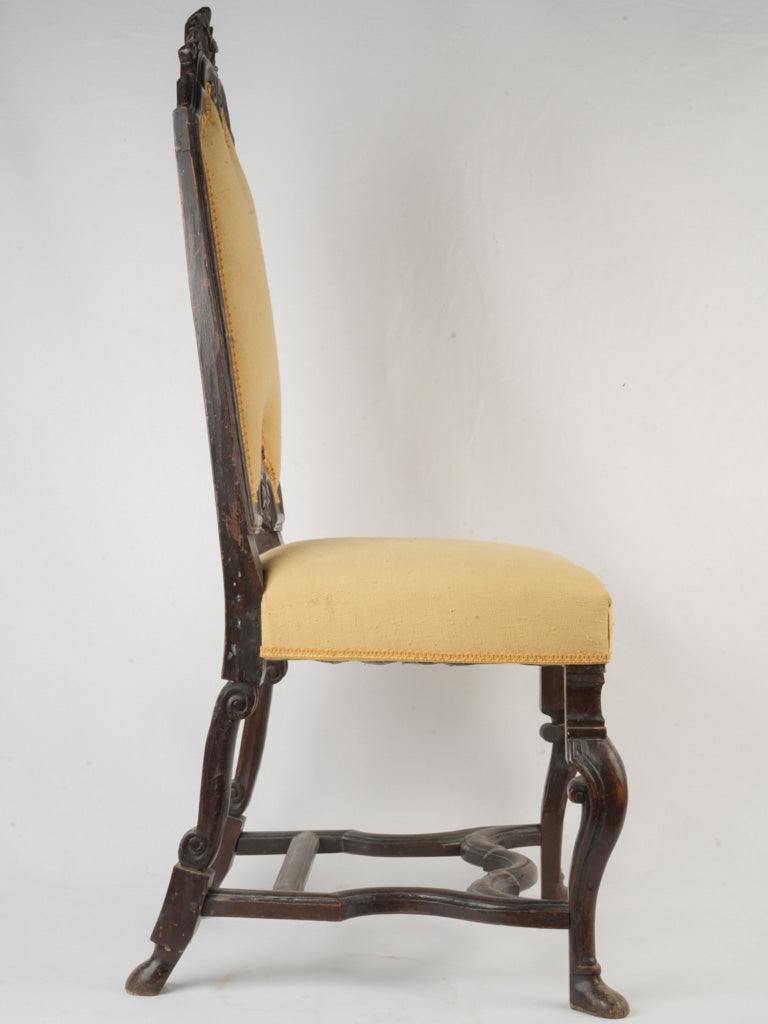 Vintage carved hoof-foot chair  