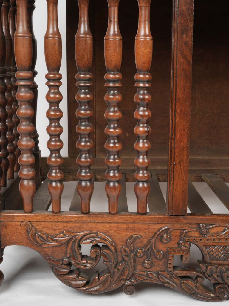 Vintage walnut decorative bread storage  