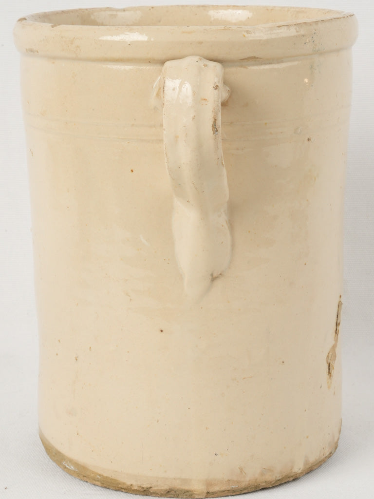 Rare 19th-century creamy glaze pot