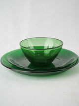 Colorful 50s glass dinnerware ensemble