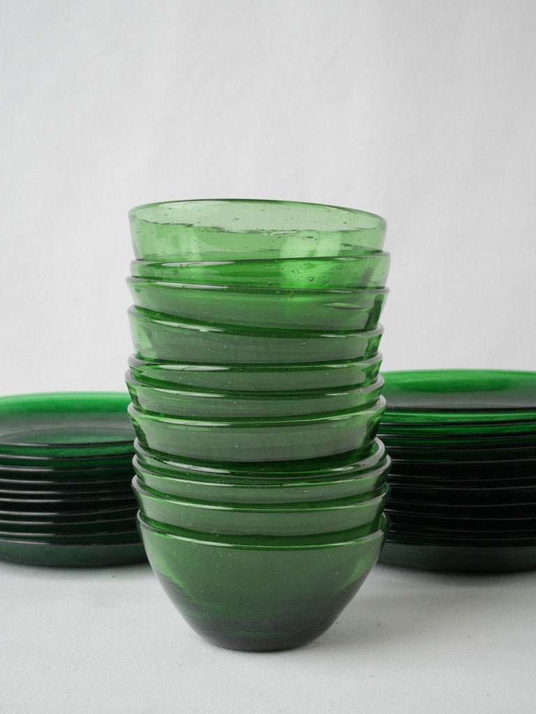 Classic green glass tableware set