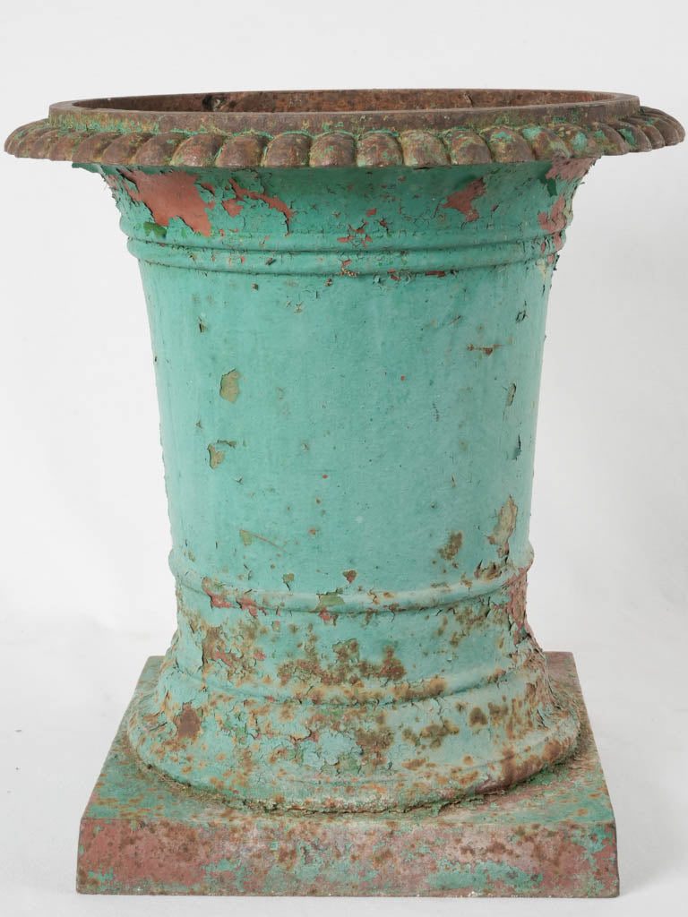 Exquisite green patina columnar garden planter