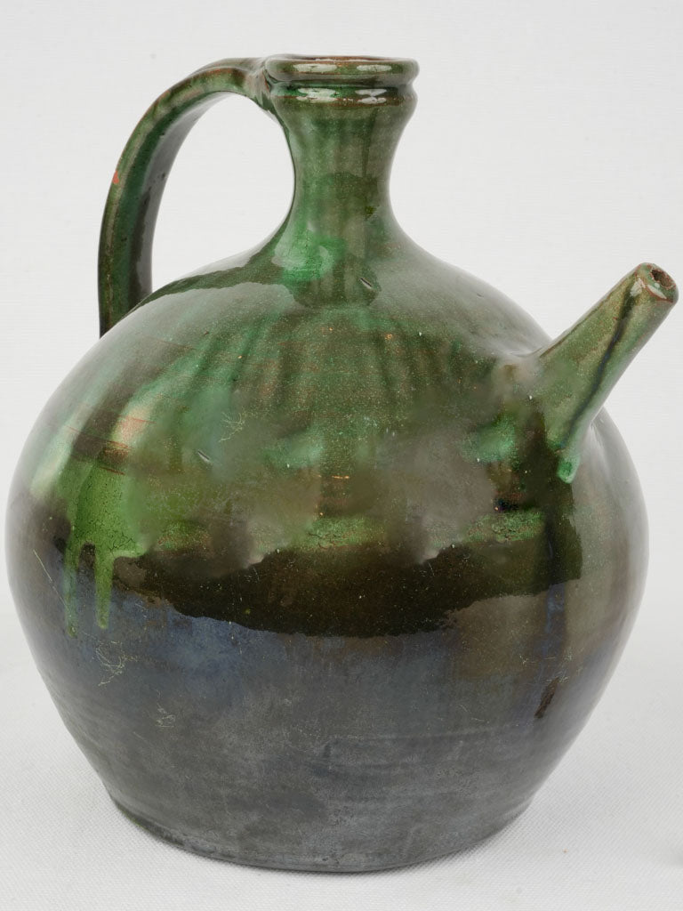 Vintage French Green Glazed Oliviero Jug