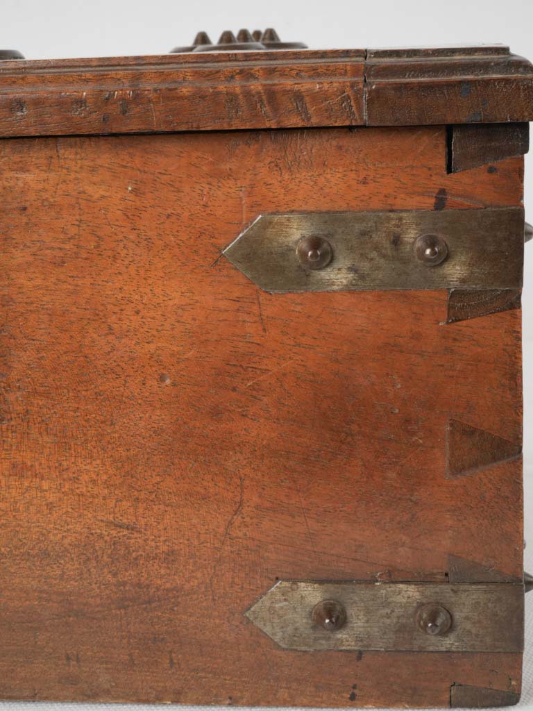 Old-fashioned dovetail jointed wooden safe