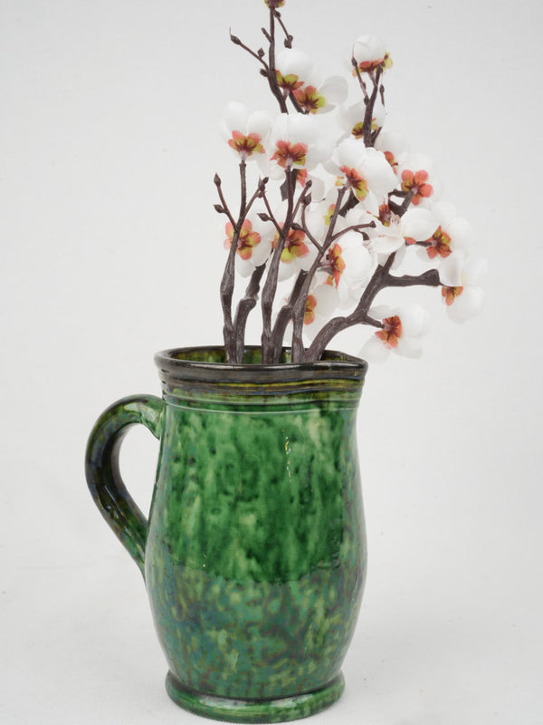 Small Vintage Green Glazed Ceramic Pitcher, Vallauris, 6¾"