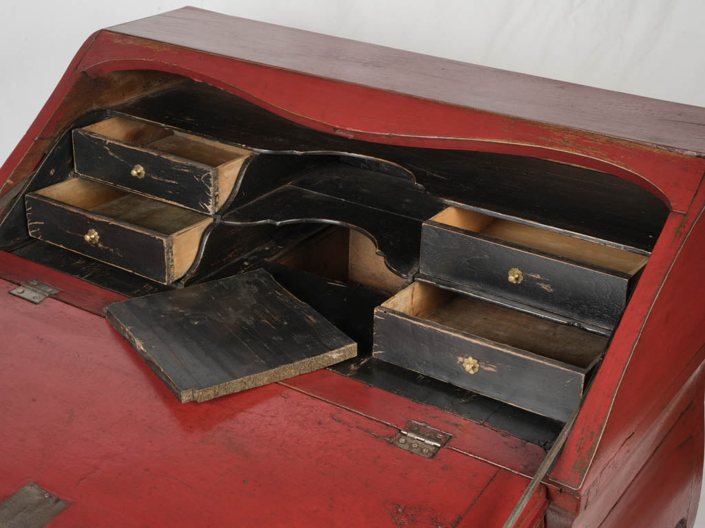 Classic red patina secretary desk  