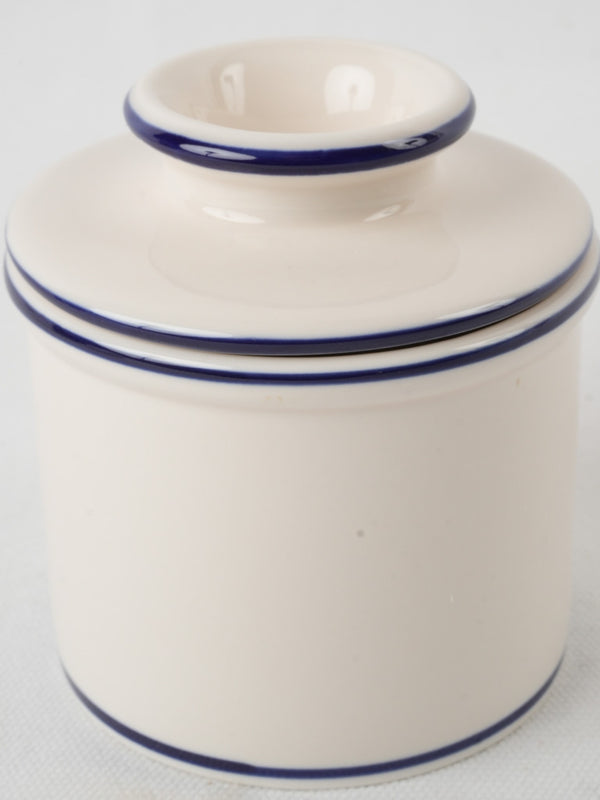 Artisanal ceramic butter bell in white