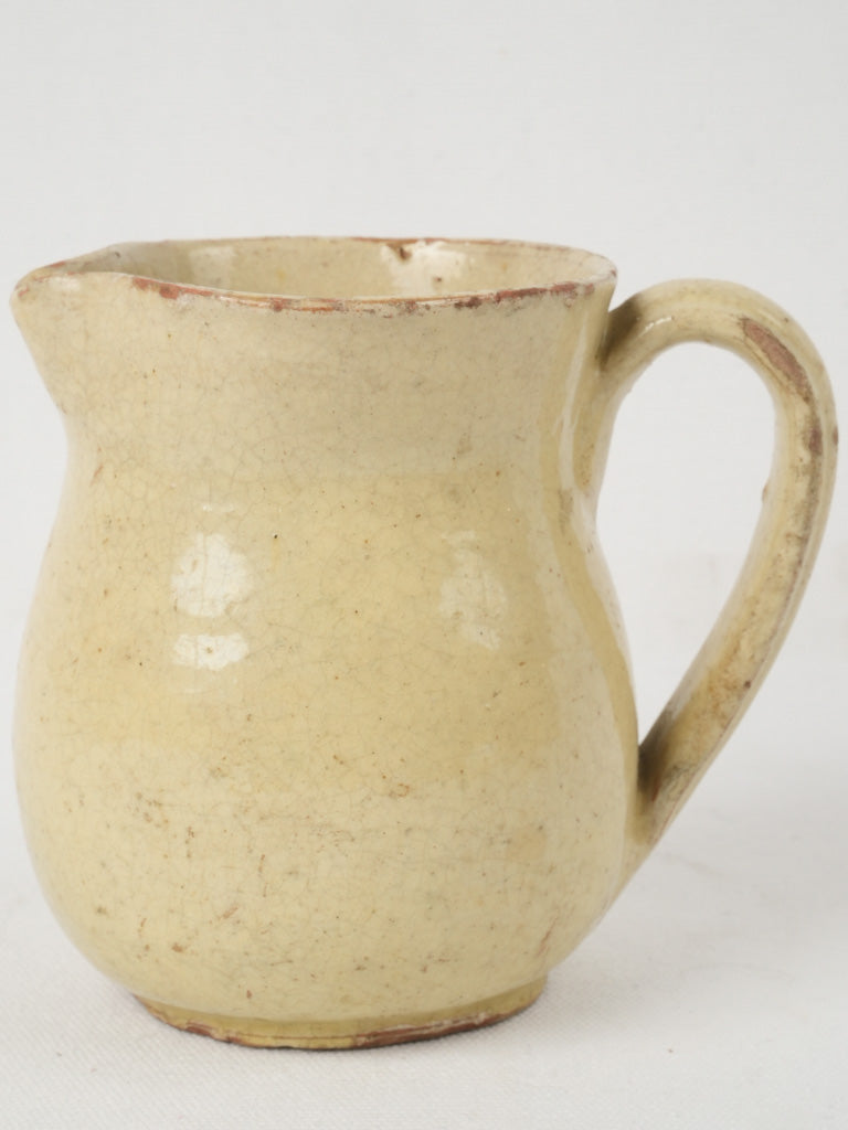 Artistic small Mediterranean yellow glaze pitcher