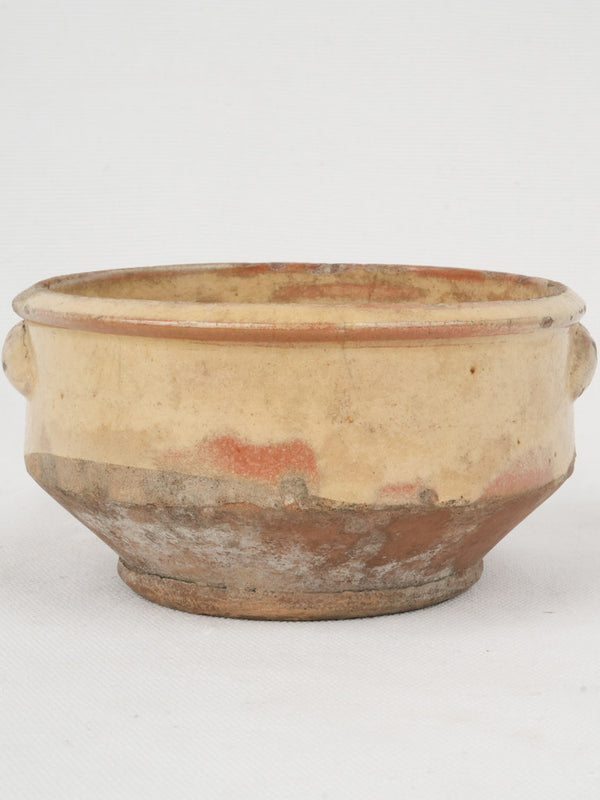 Small Provençal Terracotta Bowl w/ yellow glaze 3¼ x 5½"