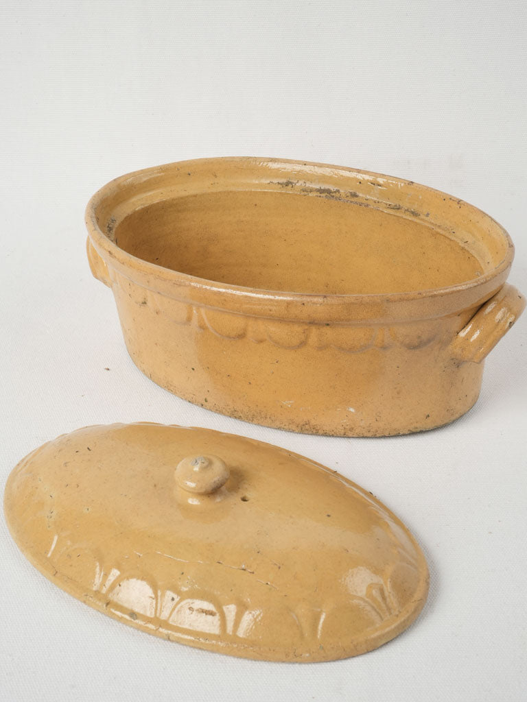 French yellow-glazed ceramic serving dish