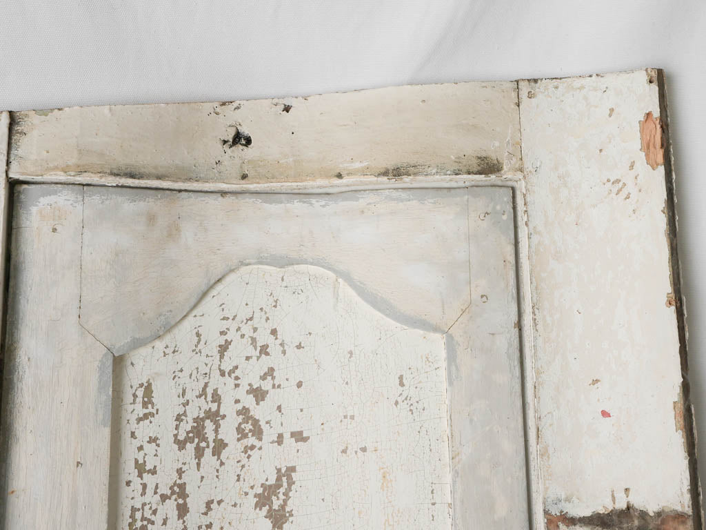 Vintage crackled white-patina boiserie doors