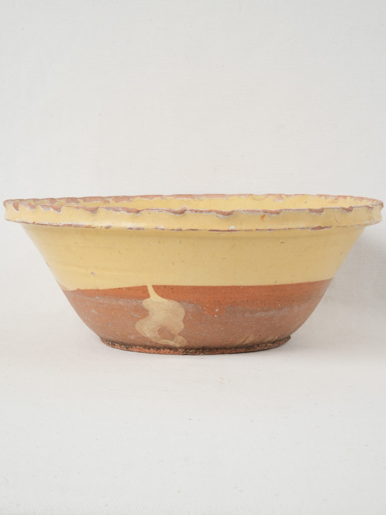 Charming antique yellow Provencal tian bowl