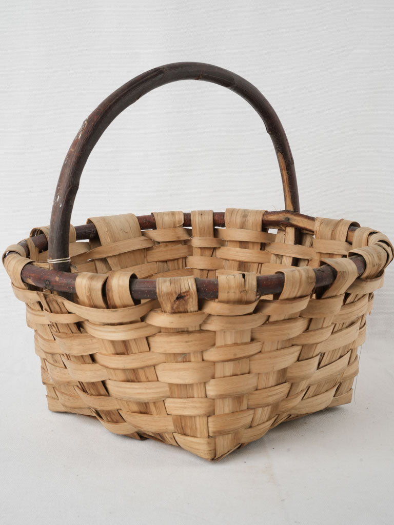 Vintage French wicker harvest basket