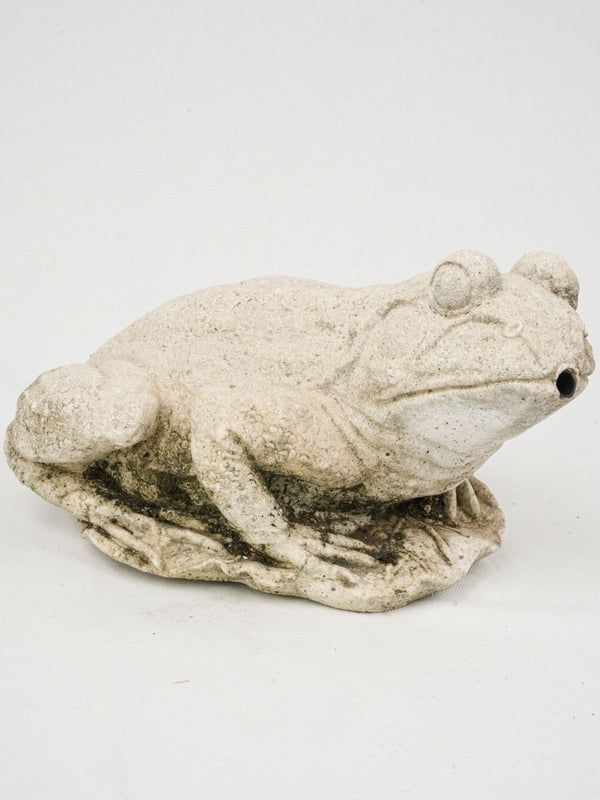 Vintage French Cement Frog Fountain, 7½ x 12½"