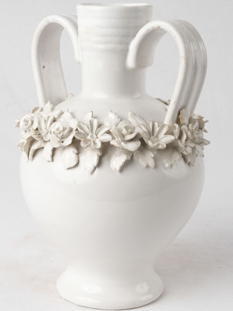 Pretty vase w/ floral decoration - Emile Tessier 9¾"