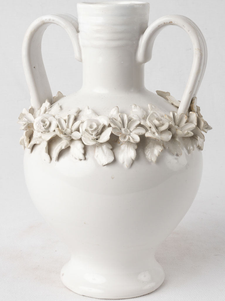 Pretty vase w/ floral decoration - Emile Tessier 9¾"