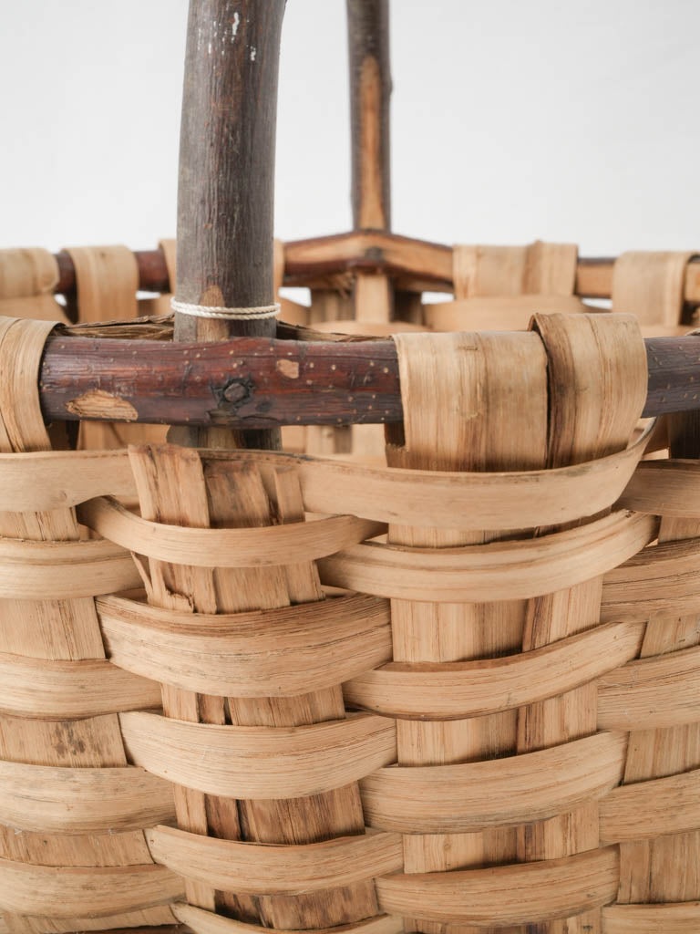 Vintage, artisanal wire harvest basket