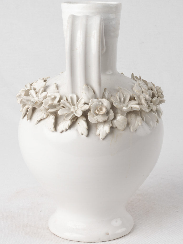 Pretty vase w/ floral decoration - Emile Tessier 9¾"