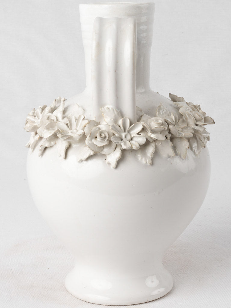 Pretty vase w/ floral decoration - Emile Tessier 9¾"