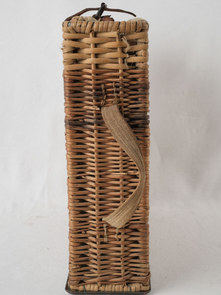 Unique antique wicker bottle caddy