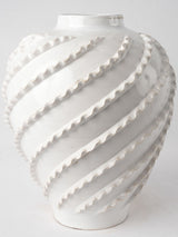 Large white vase w/ diagonal stripe - Emile Tessier 13¾"