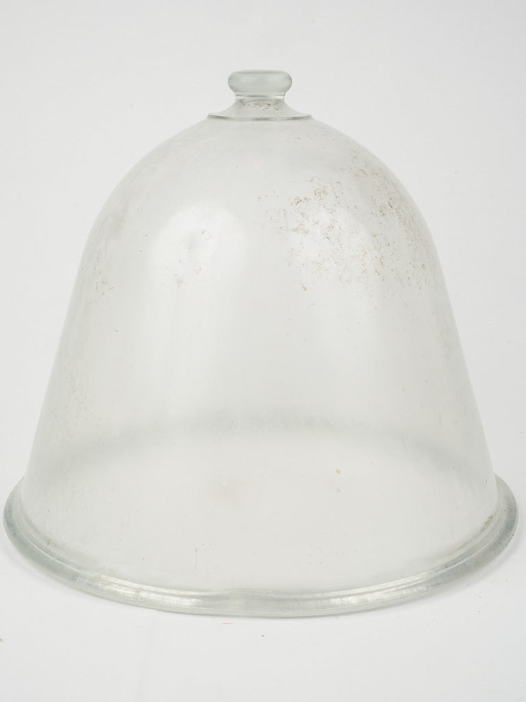 Aged bell-shaped glass cloche