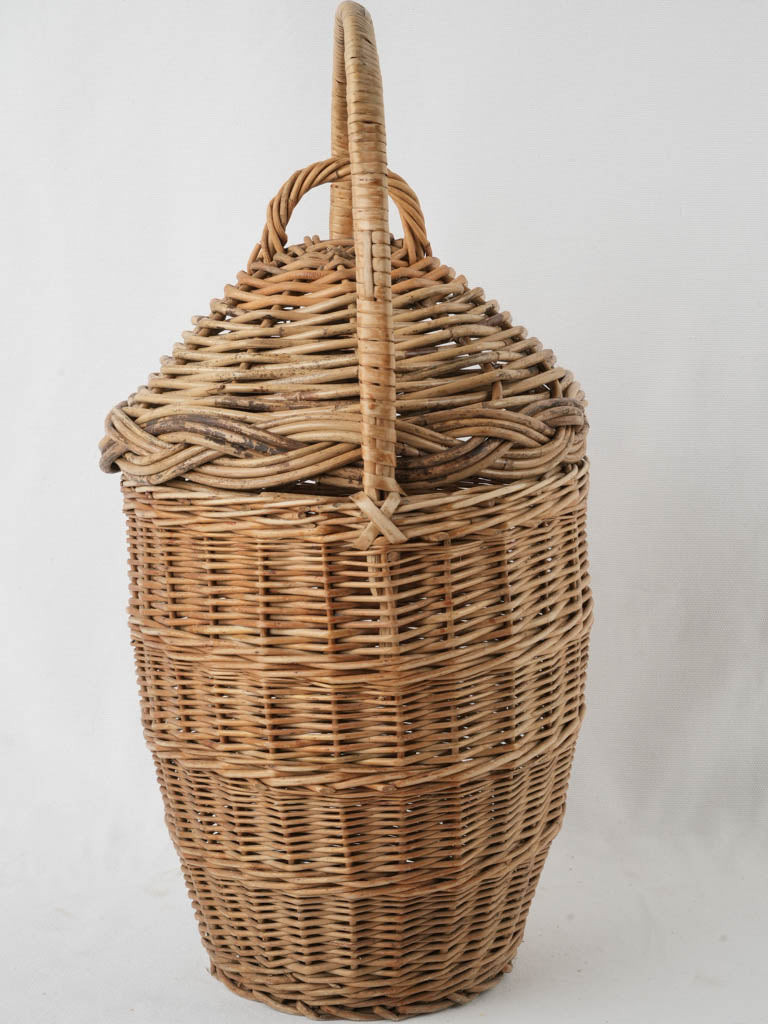 Artisanal, vintage Provence lidded basket