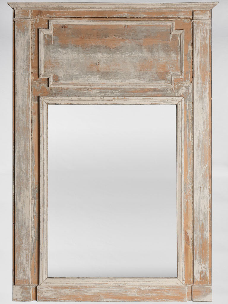 Antique French boiserie trumeau mirror