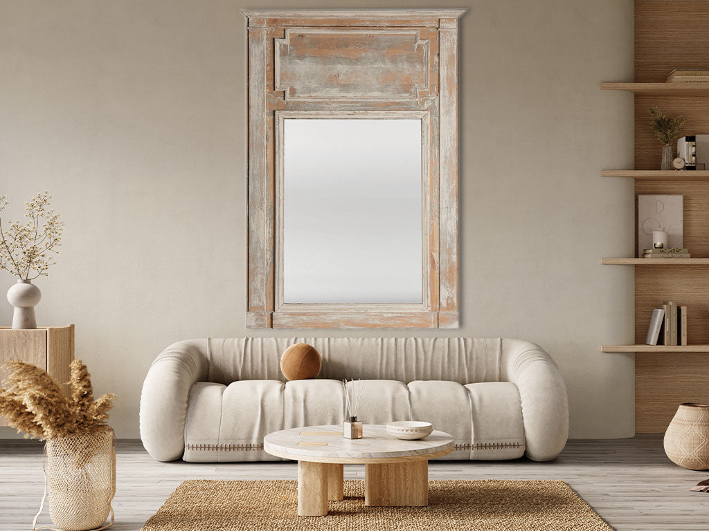 Timeless grand wood trumeau mirror