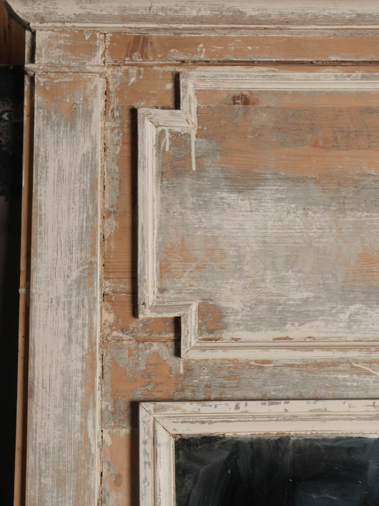 Eighteenth-century natural pine wood mirror