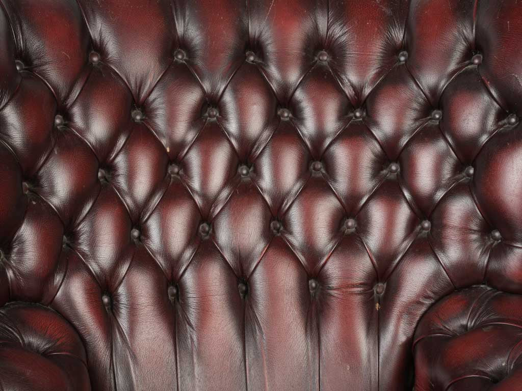 Button-Tufted Leather Chesterfield Set