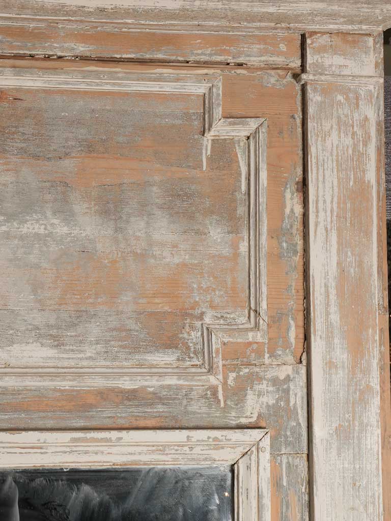 Grand patina-painted boiserie mirror