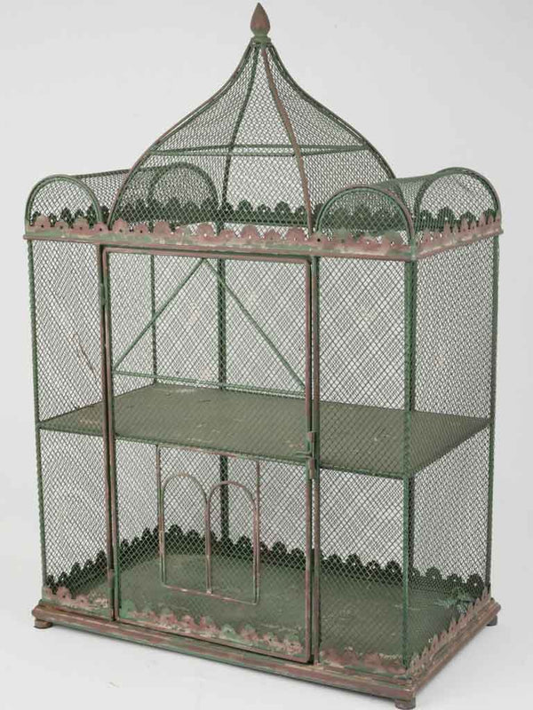 Large vintage French birdcage w/ green patina 33¾"