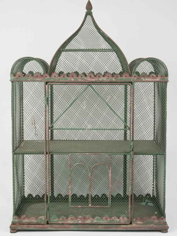 Large vintage French birdcage w/ green patina 33¾"