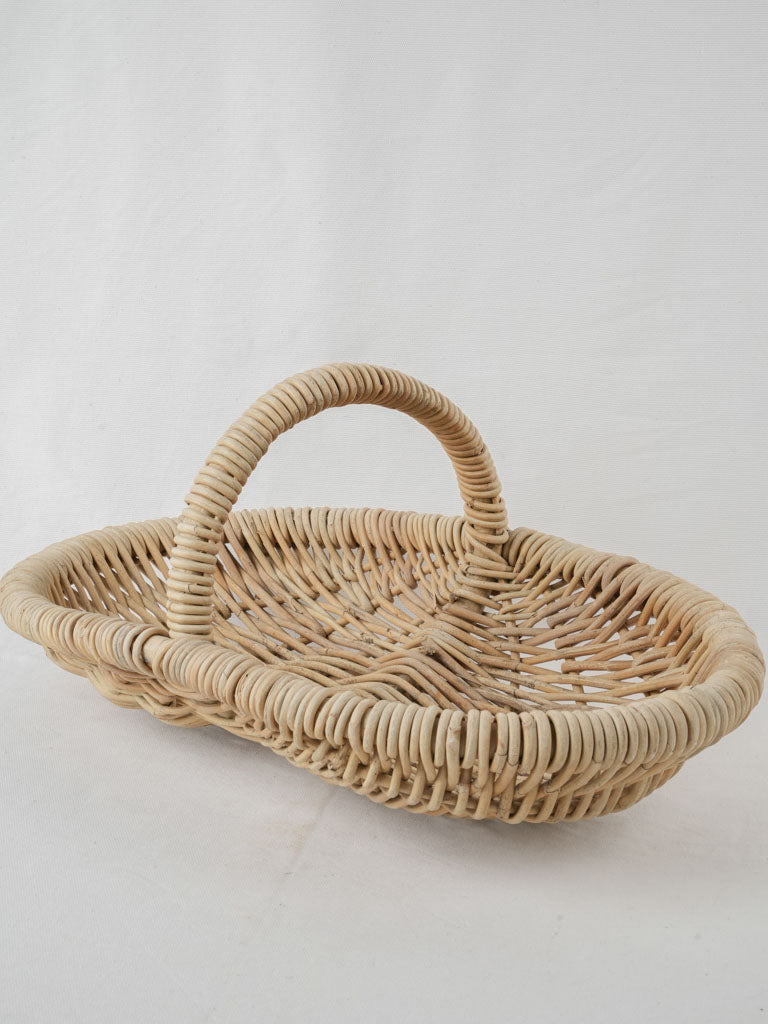 Vintage Provencal wicker flower basket 