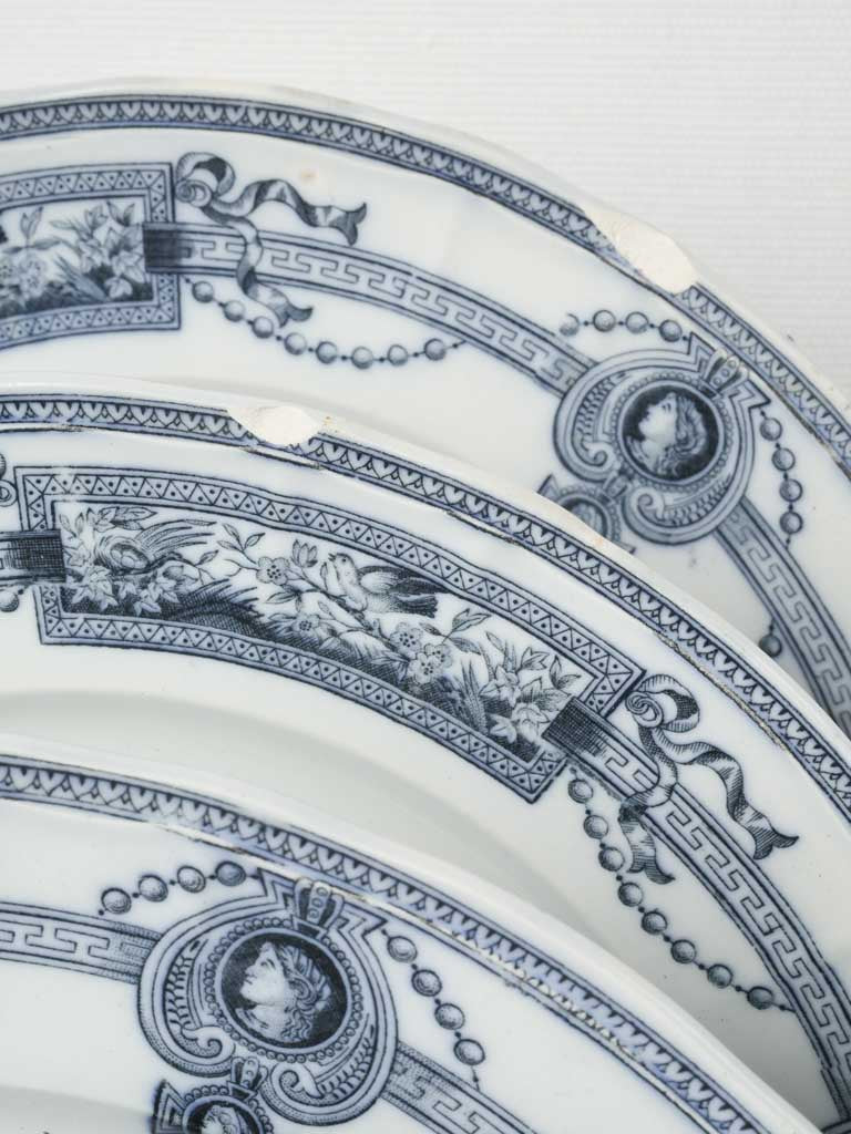 Exquisite blue & white antique ironstone