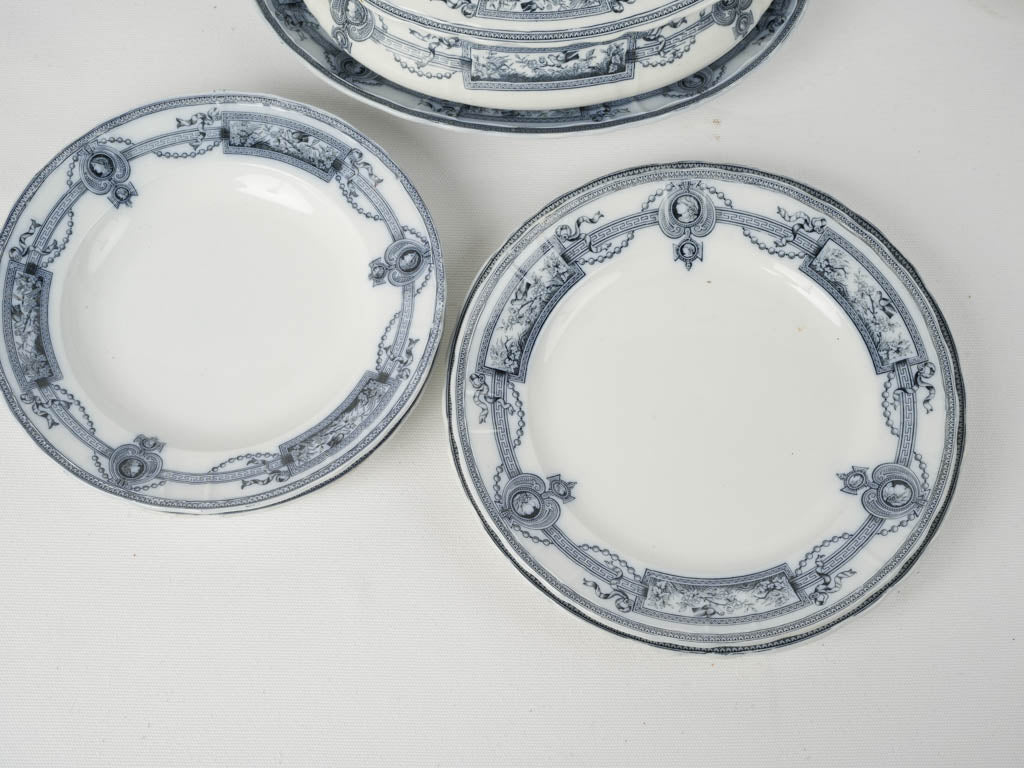 Classic blue & white antique French tableware